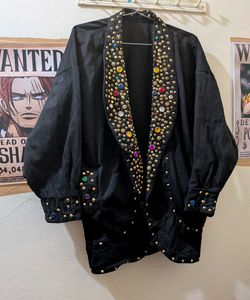 80s/90s Vintage Bijou Stud Embellished Twill jacke