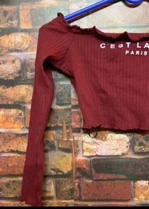 It&#39;s a Beautiful Red Crop Top Off shoulder