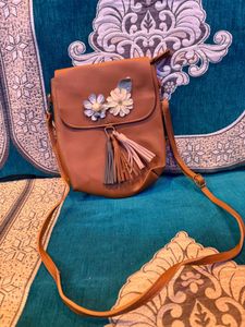 Brown Floral Crossbody Bag