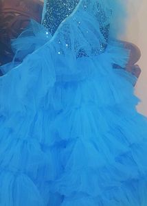 Blue Sequin &amp; Tulle Party Dress
