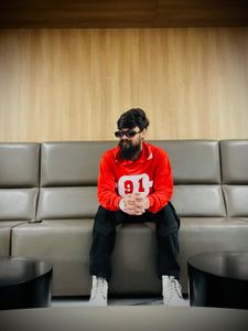 Red &amp; White cotton hoodie