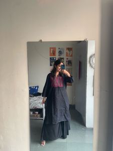 Embroidered Black Kurta