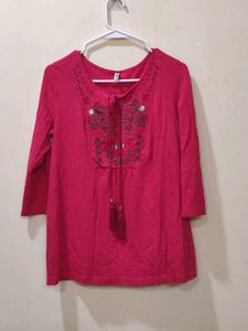 BARE Pale Reddish Pink Color Top In Size M