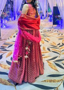 Red Embroidered Lehenga Choli Set