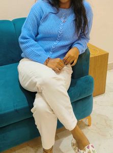 Cute Blue Knit Sweater