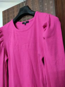 Pink Puff Sleeve Top