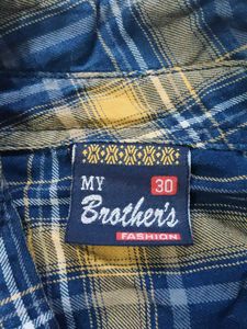 Blue &amp; Yellow Plaid Flannel Shirt