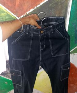 Denim Cargo Jeans