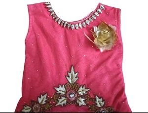 Girls' Pink Embellished Party Dress