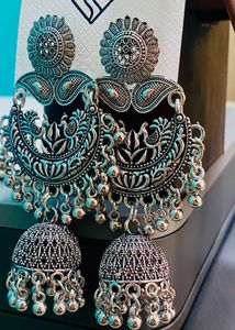 Silver Jhumka Earrings