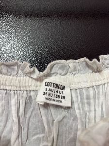 White Ruffle Strap Tank Top