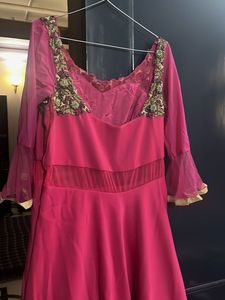 Gorgeous Pink &amp; Gold Anarkali