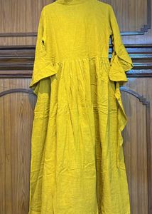 FREE DUPATTA+ Yellow Button-Down Kurta
