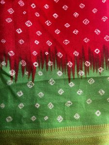 Red saree &amp; Green Blouse