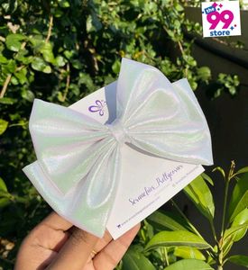 Holographic Rainbow  Double Layared Bow Clip