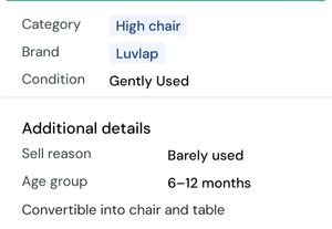 branded 3 in 1 high chair