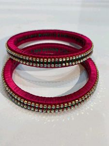 Pink Silk Thread Bangles