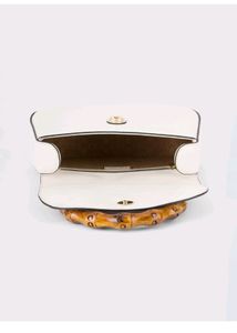 Iykyk White Bamboo Handle Sling Bag..
