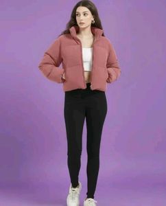 Pink Corduroy Puffer Jacket