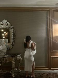 Elegant White Midi Slip Dress