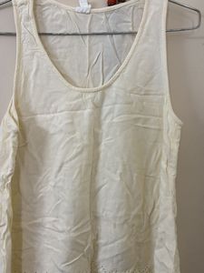 GAP Ivory Lace Trim Tank Top