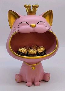 Lucky Big Mouth Cat Storage Pink