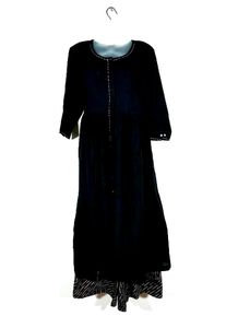 Black A Line Kurta Set