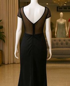 Elegant Black Slit Gown