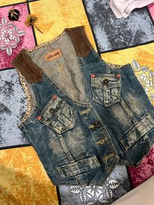 Denim Cropped Vest