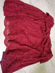 Red Lace Off-Shoulder Top