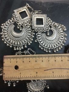 Silver Tone Earrings Set