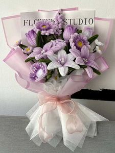 Blue Lily Pipe Cleaner Flower Bouquet