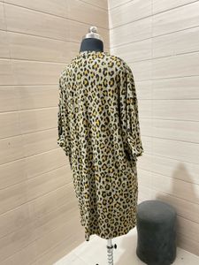 Marks &amp; Spencer Woolen Leopard Print T-Shirt Dress