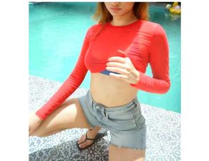 Bonkers Corner Red Mesh Crop Top
