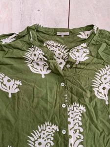 Green Printed Kurta