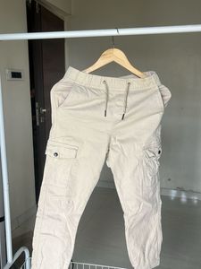 Beige Boys Cargo Pants