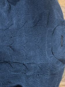 Blue Cable Knit Sweater