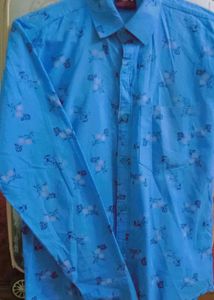 Floral Print Shirt - Light Blue