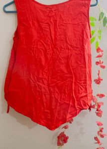 Red  Top With Sleeves