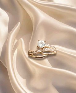 Sparkling Gold-Tone Fashion Ring