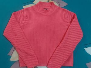 Zudio Pink Sweater High Neck