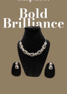 Sparkling Silver Necklace & Earring Set
