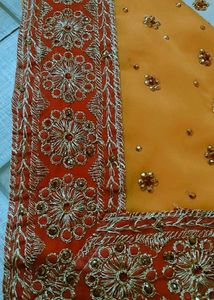 Yellow Gorgette Saree
