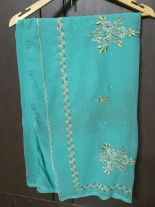 Sea Green Saree With Blouse