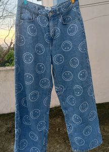 Smiley X H&amp;M Straight Wide Leg Denim