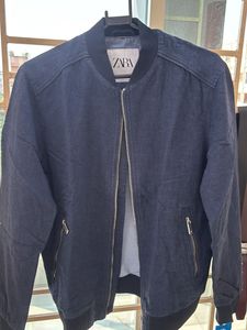 Zara Denim Bomber Jacket