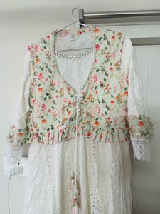 Floral Embroidered Dress with Jacket