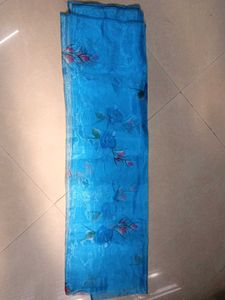 Floral Print Blue Dress Material