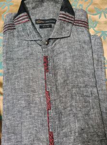 Cotton Linen Designer Shirt For Men 3xl (46)