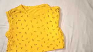 Leaf Print Slim Fit Crew-Neck T- shirt
